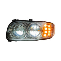 National Truck Parts - Peterbilt 388/389 LED Headlight with Heated Lens, Chrome, Driver or Passenger Side