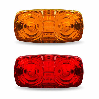 Clearance Marker “Star-burst” Double Bullseye LED Light – 18 Diodes (Amber or Red)