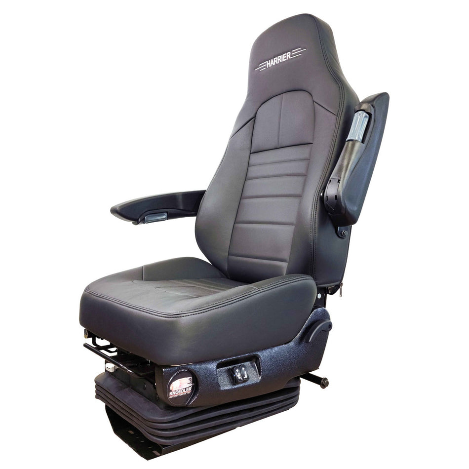 "Harrier" Tall-Back Black Leather Seat with Arms & Bellows (Heated)
