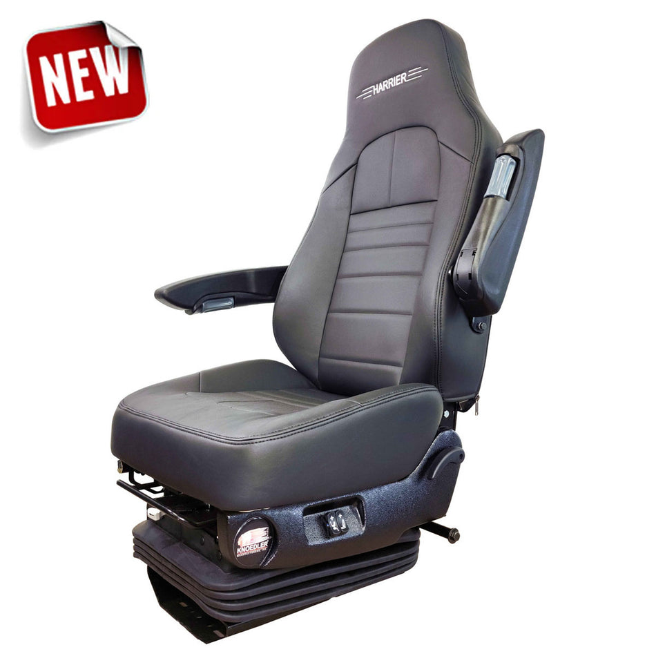 "Harrier" Tall-Back Low-Ride Black Leather Seat