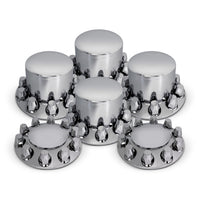 Round Front & Rear Axle Cover Kit W/ 33mm Standard Threaded Lug Nut Covers