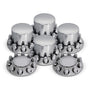 Round Front & Rear Axle Cover Kit W/ 33mm Standard Threaded Lug Nut Covers
