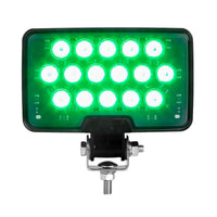 High Power Heated Rectangular Amber Work Light 12/24VDC, MaxxHeat (Green or Yellow)