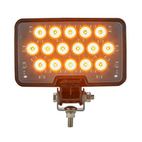 High Power Heated Rectangular Amber Work Light 12/24VDC, MaxxHeat (Green or Yellow)