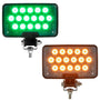 High Power Heated Rectangular Amber Work Light 12/24VDC, MaxxHeat (Green or Yellow)