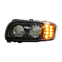 Peterbilt 388/389 LED Headlight with Heated Lens in Black Housing (Driver or Passenger Side)