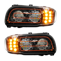 Peterbilt 388/389 LED Headlight with Heated Lens in Black Housing (Driver or Passenger Side)