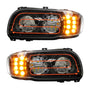 Peterbilt 388/389 LED Headlight with Heated Lens in Black Housing (Driver or Passenger Side)