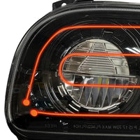 Peterbilt 388/389 LED Headlight with Heated Lens in Black Housing (Driver or Passenger Side)