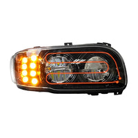 Peterbilt 388/389 LED Headlight with Heated Lens in Black Housing (Driver or Passenger Side)