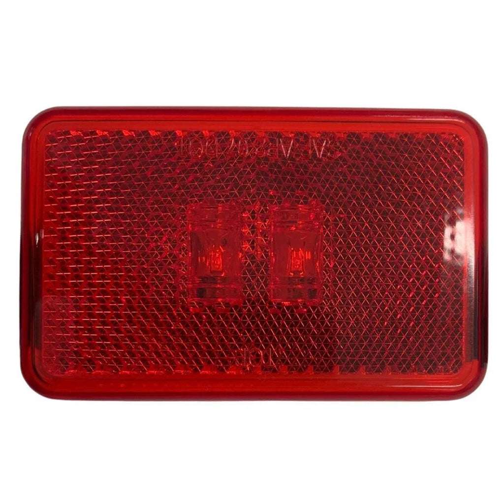 14 Series LED 3X2" - 2 Diode Red Acrylic Lens, Black PolyVinyl Grommet PL-10 12V, Marker Clearance Light