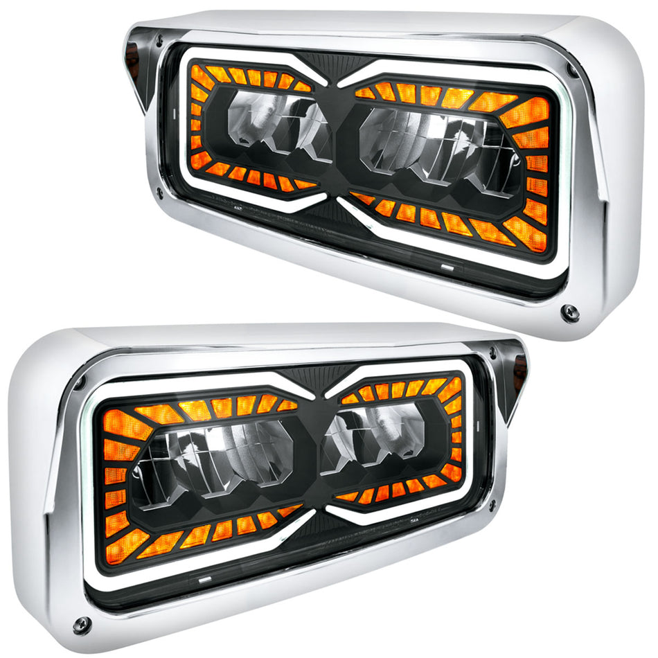 United Pacific - High Power 9 LED Headlight With LED Turn Signal & Position Light (Driver or Passenger)