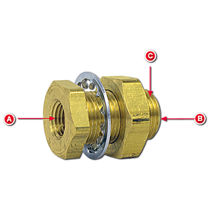 1/2" Female - 1/2" Female Frame Fittings - Steel Terminal Bolts