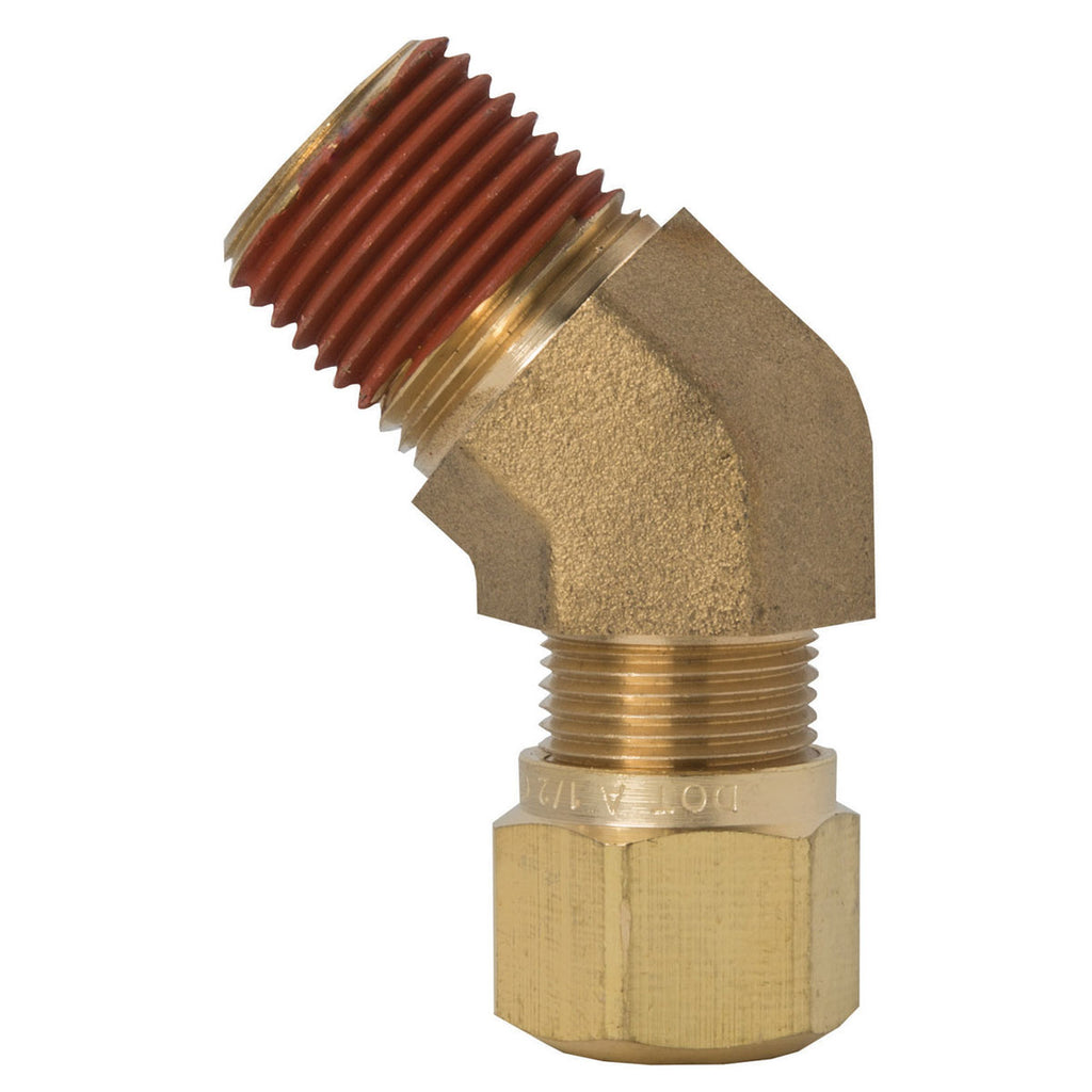 Tectran™ 5/8" X 1/2" Air Brass Brake Fittings - for Nylon Tubing 45° Elbow