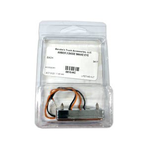 Lifetime Nut Covers - 3 Diode Snake Eye Step Light w Chrome Case (Amber)