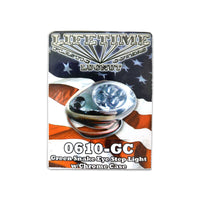Lifetime Nut Covers - 3 Diode Snake Eye Step Light w Chrome Case (Green)