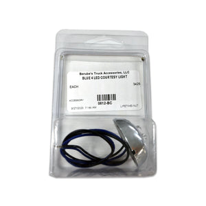 Lifetime Nut Covers - 4 LED Courtesy Light w Chrome Case (Blue)