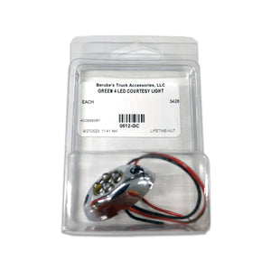 Lifetime Nut Covers - 4 LED Courtesy Light w Chrome Case (Green)