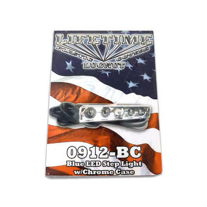 Lifetime Nut Covers - 5 LED Step Light w Chrome Case (Blue)