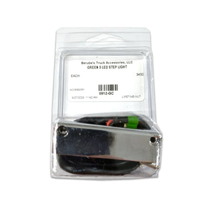 Lifetime Nut Covers - 5 LED Step Light w Chrome Case (Green)