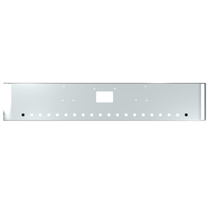Peterbilt 379 18" Texas Rolled End Square 7GA Chrome Steel Bumper w Tow Pin, and 20 x M3 Light Holes