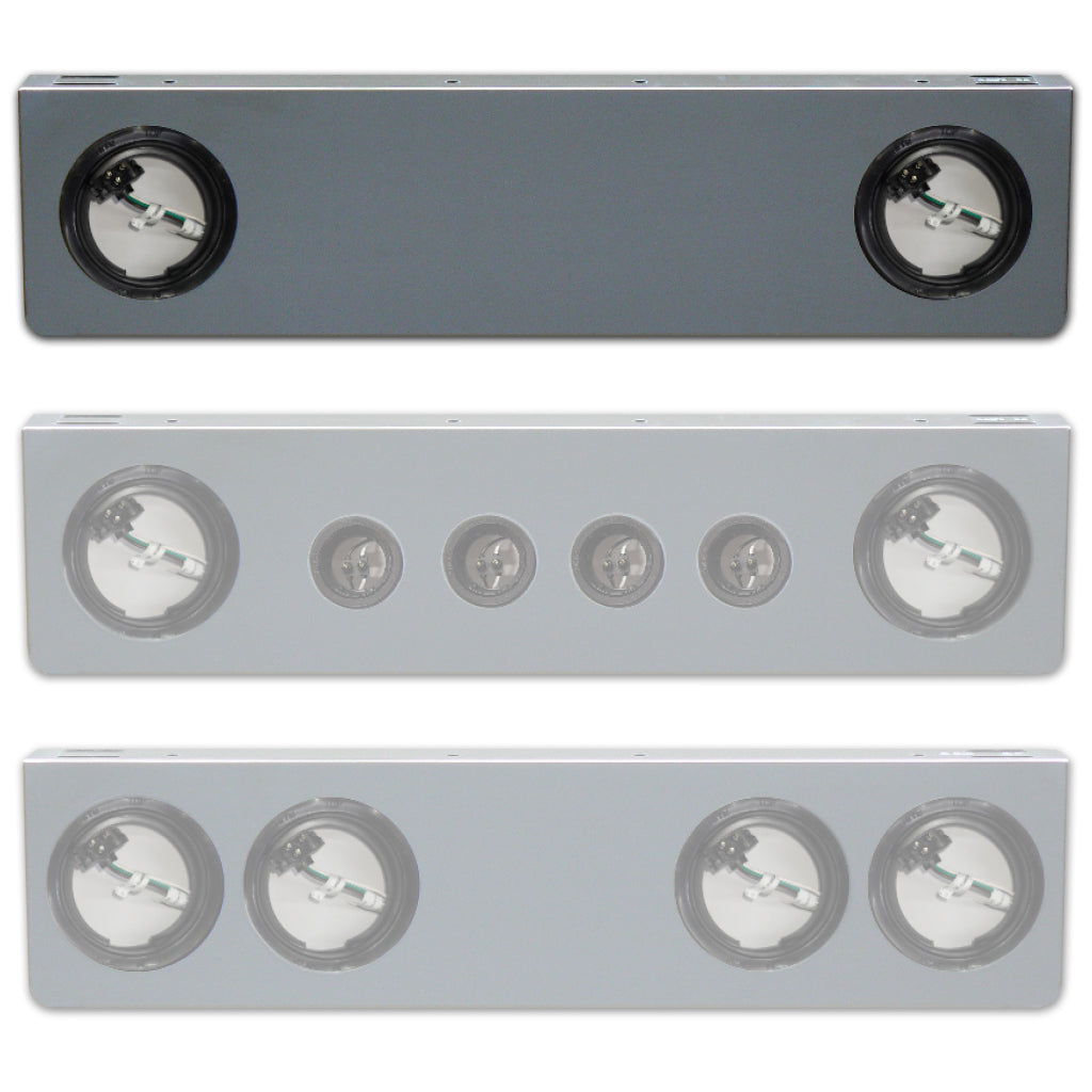 Roadworks 8" Rear Center Panels w Light Holes (Lights Not Included)