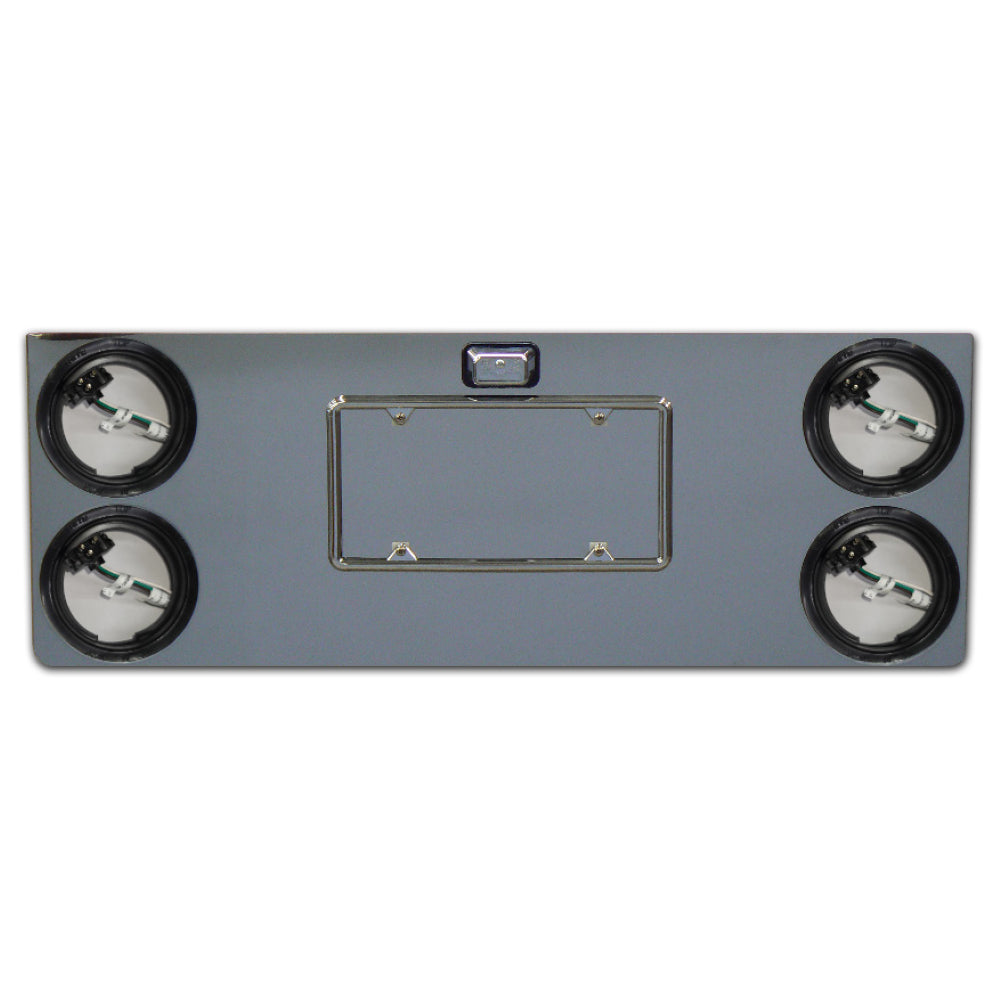 Roadworks 12" Rear Center Panel With Round Lights And License Plate Holes