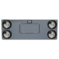 Roadworks 12" Rear Center Panel With Round Lights And License Plate Holes