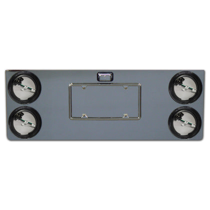 Roadworks 12" Rear Center Panel With Round Lights And License Plate Holes