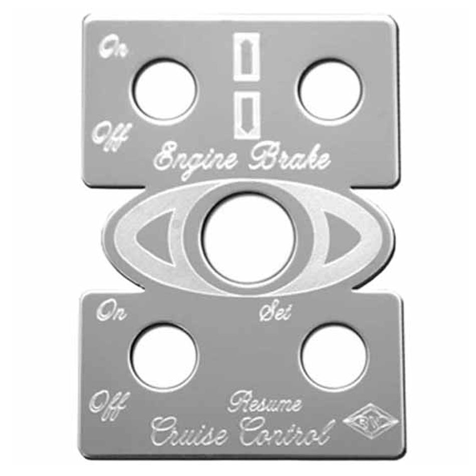 Rockwood Stainless Steel Engine Brake &amp; Cruise Control Plate for Peterbilt 378/379 - Berube's Truck Accessories