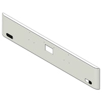 Peterbilt 379 18" Rolled End Square 7GA Steel Chrome Bumper w Bolt, Tow Pin & 2 Oval Light Holes