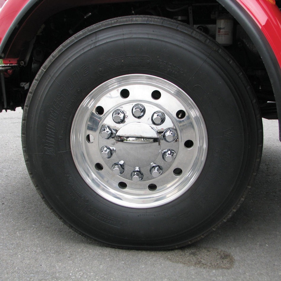 Chrome ABS Plastic Front Axle Cover Kit w/ 33mm Threaded Nut Covers