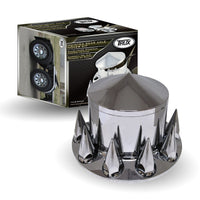 Chrome ABS Plastic Rear Pointed Axle Cover Kit w Removable Center Cap & 33mm Threaded Nut Covers