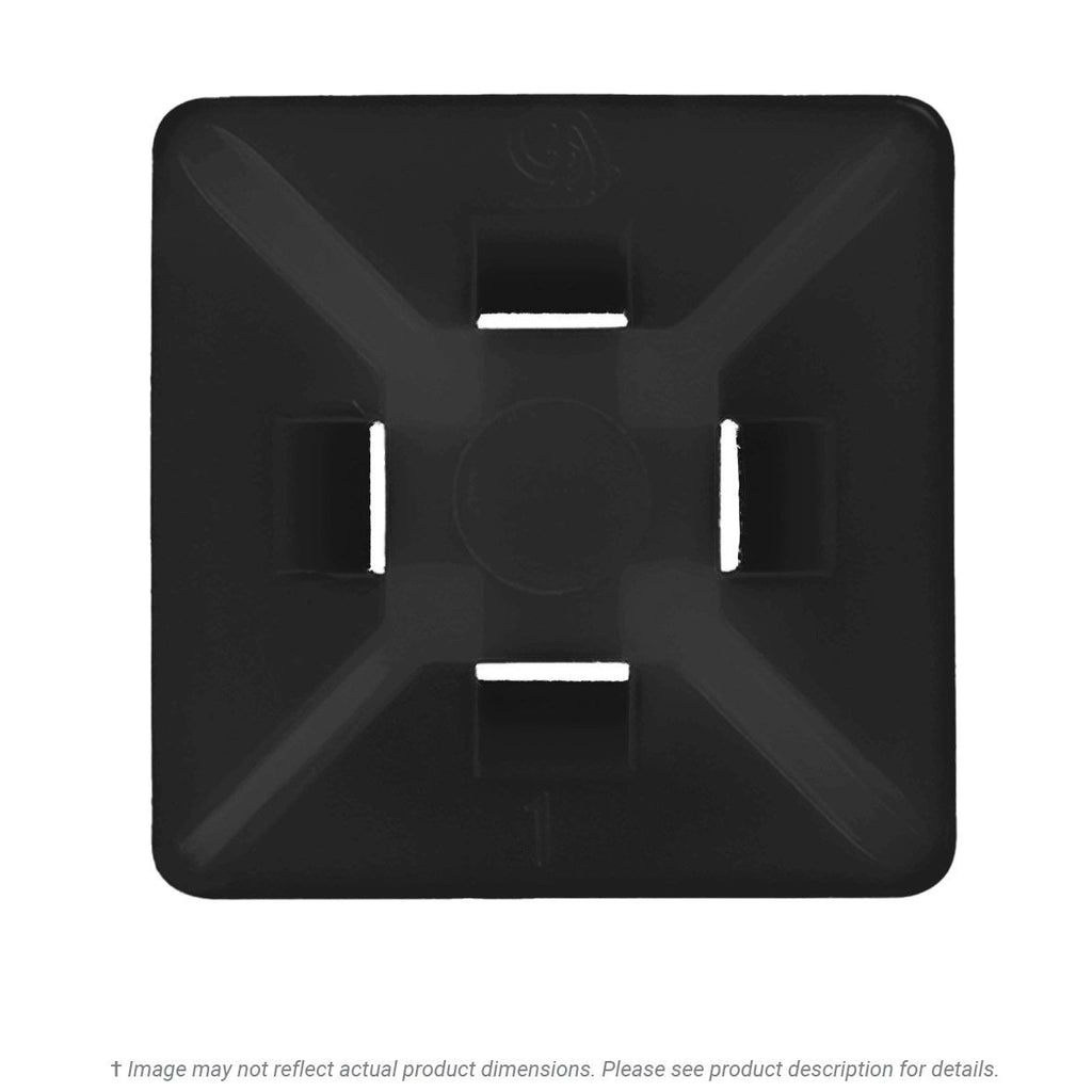 3/4" or 1" Black Acrylic Adhesive Cable Tie Mount