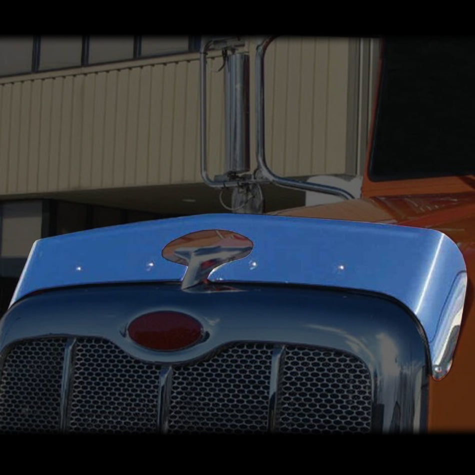 Trux - Peterbilt 386 Stainless Steel Hood Shield Bug Deflector