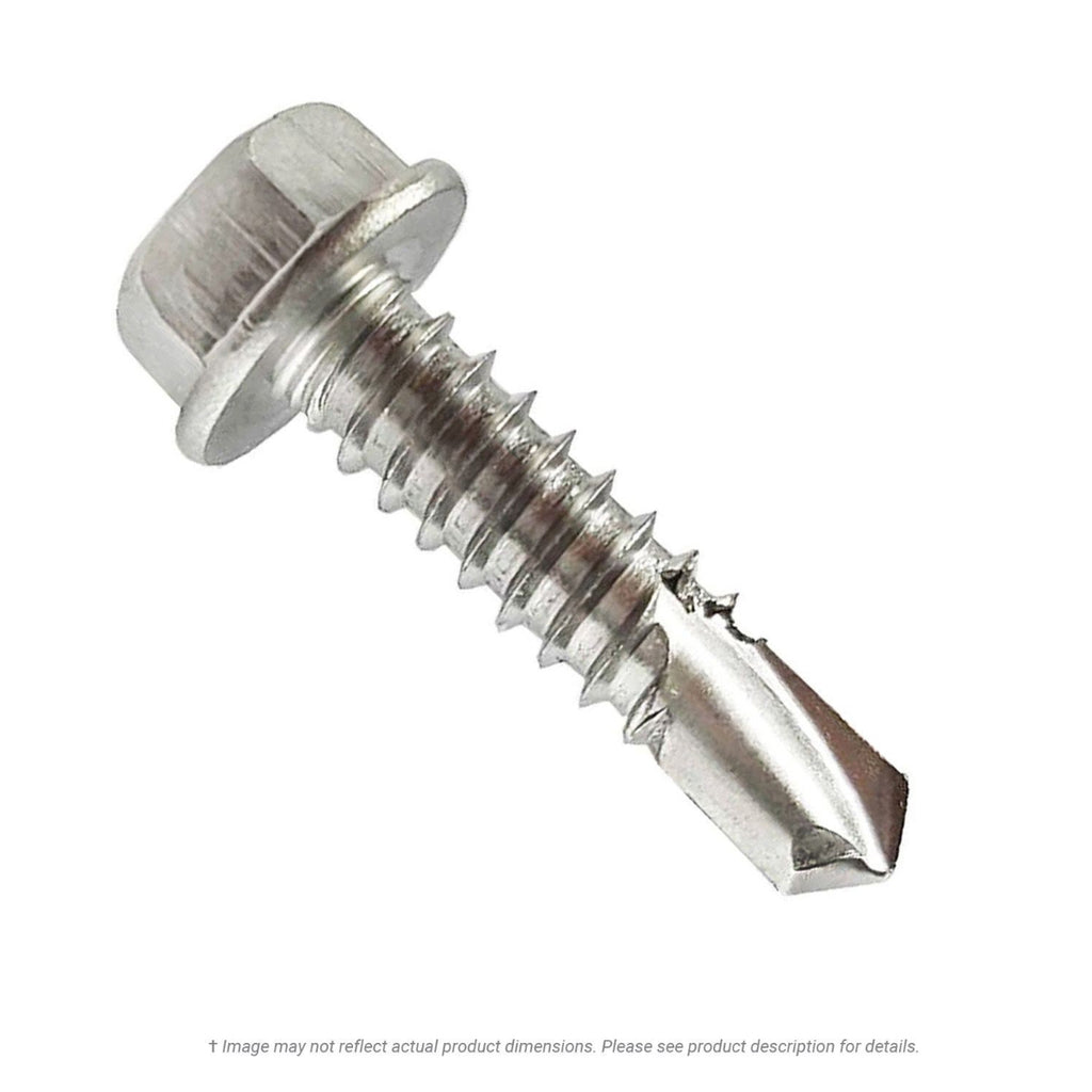 #8 x 3/4" Stainless Steel Hex Washer Head Tek Screw 410