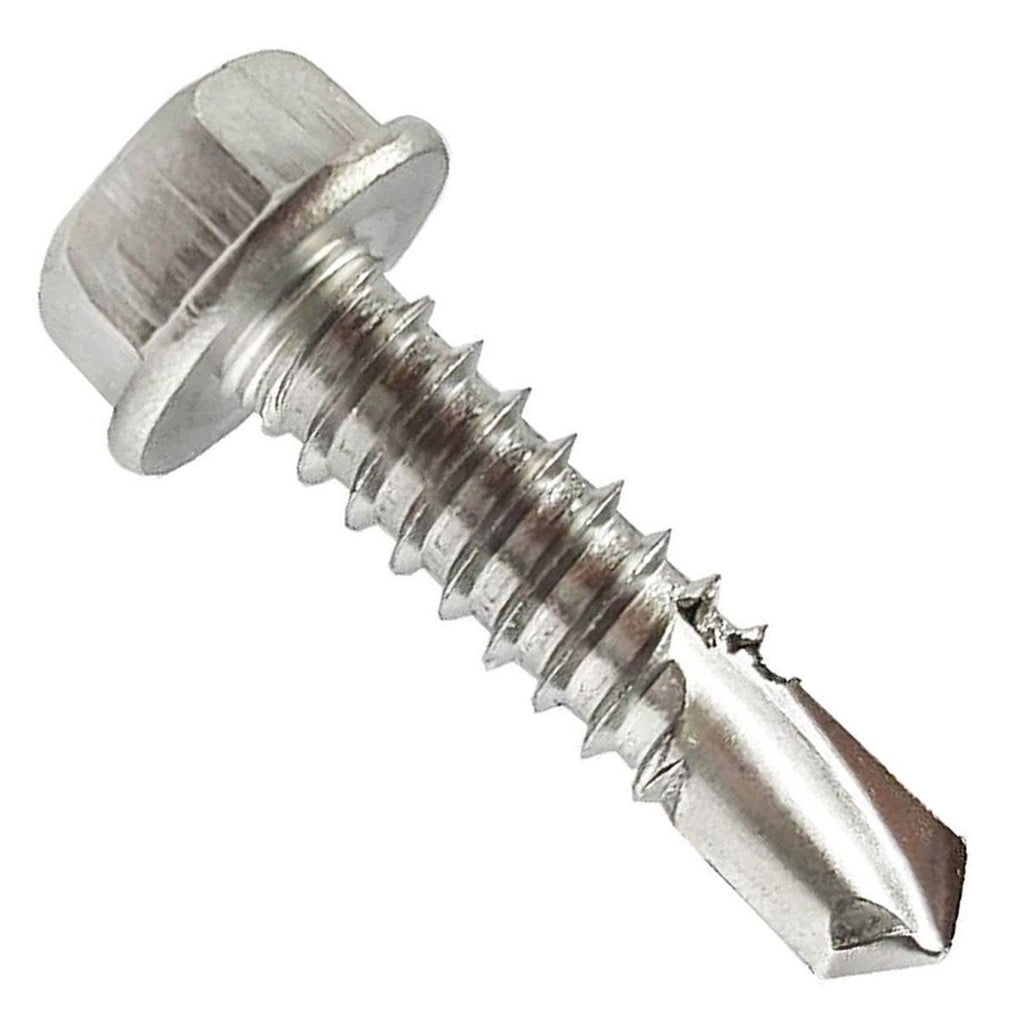 #14 x 3/4" Stainless Steel Hex Washer Head Tek Screw 410