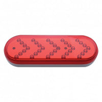 35 LED 6" Reflector Oval Sequential Turn Signal Light - Red LED/Red Lens