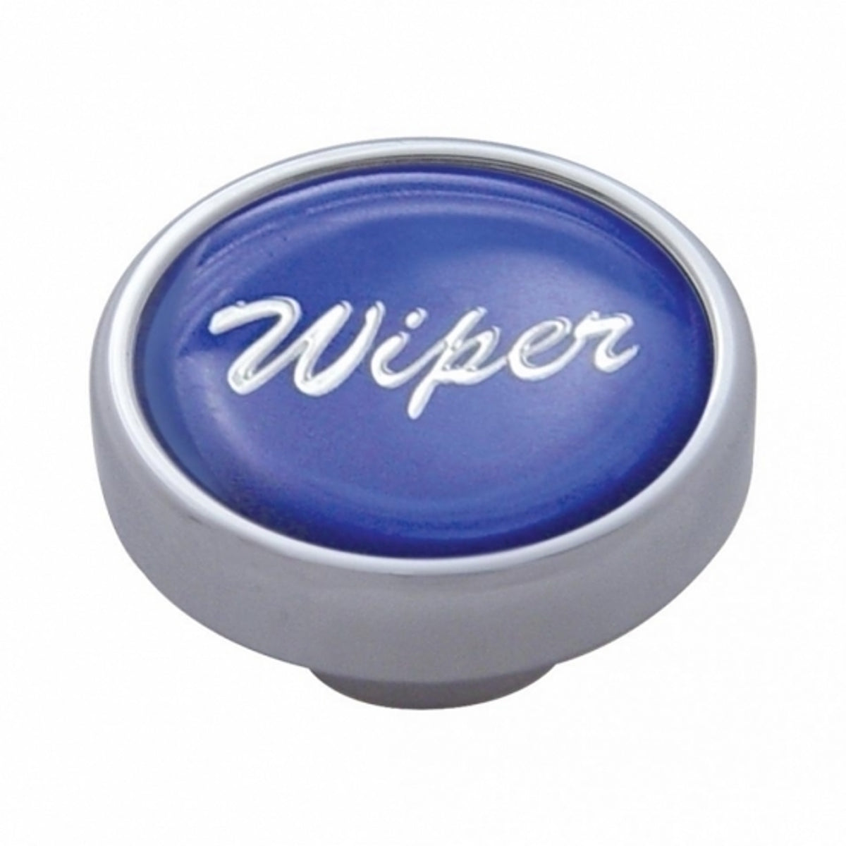 United Pacific - "Wiper" Dash Knob w Glossy Sticker Label (Blue or Red) - Berube's Truck Accessories