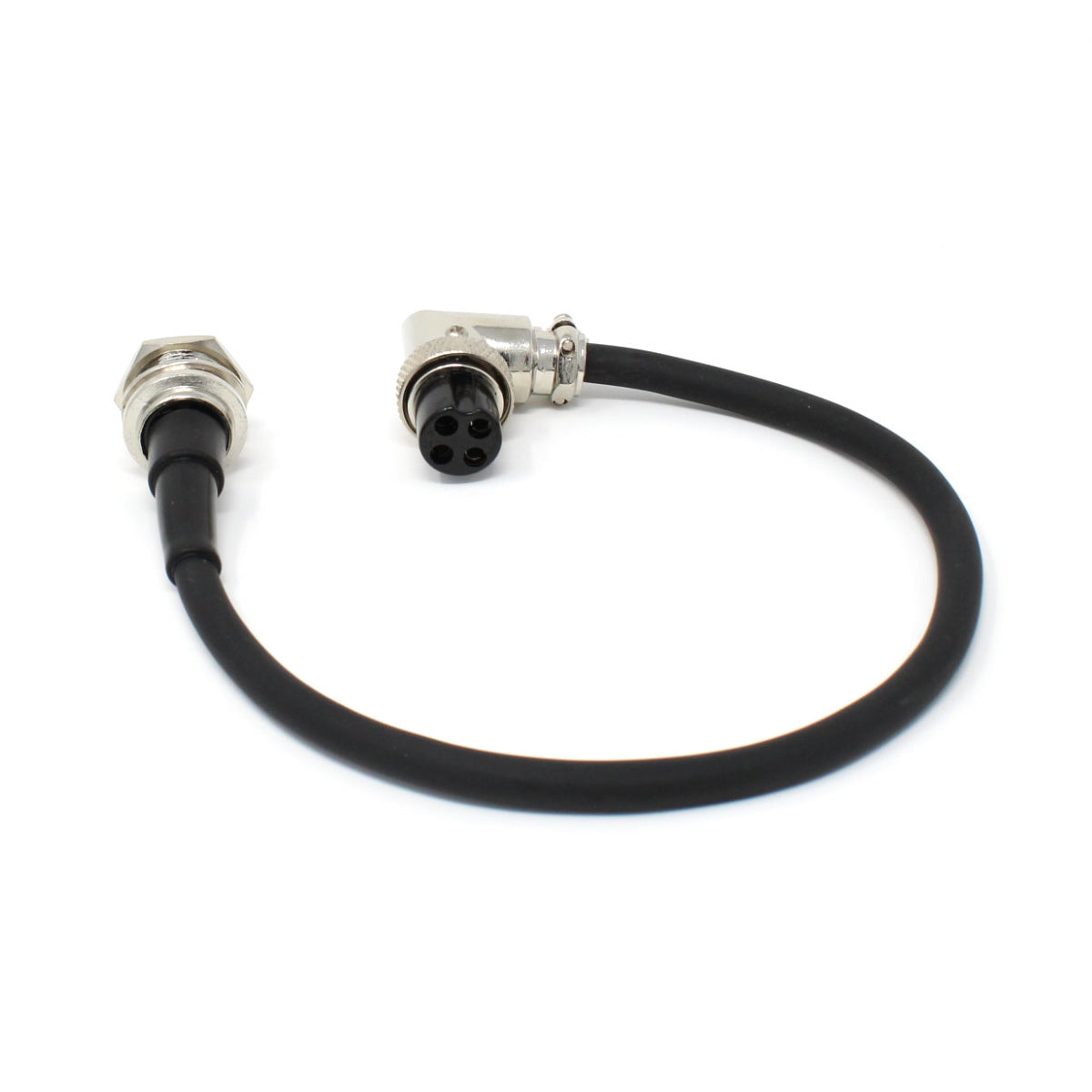 4 Pin Panel Mount Mic Jack & Right Angle Plug Extension - Berube's Truck Accessories
