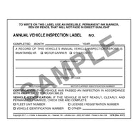 J.J. Keller - Annual Vehicle Inspection Label (Vinyl w/ Mylar Laminate)