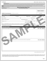 Medical Exam Report and Certificate (Card)