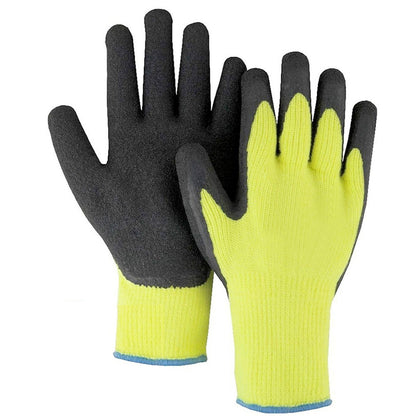 Thermal Palm Dipped Lined Grip Gloves, Yellow, XL