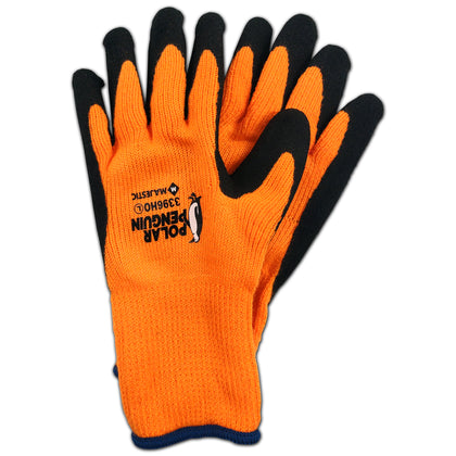 Thermal Palm Dipped Lined Grip Gloves, Orange, Large