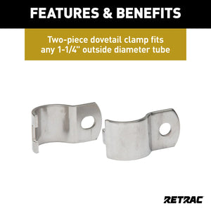 Retrac - Two-Piece Dovetail Mirror Clamp (1-1/4" or 1-1/8")