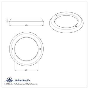 United Pacific - Stainless Steel Light Bezel For 2" Grommet Mounted Light