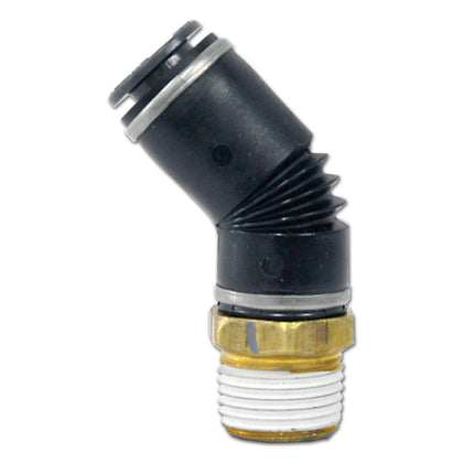 D.O.T. 5/8 Air x 1/2 Composite 45° Swivel Male Elbow Push Lock Fittings