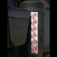Roadworks - Kenworth 13" Stainless Steel Air Cleaner 6 x 2" Round Light Holes (Lights not included)