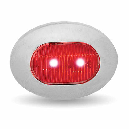 Trux - 3/4″ Clear Red Marker Oval LED Light – 2 Diodes