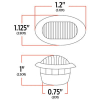 Trux - 3/4″ Clear Red Marker Oval LED Light – 2 Diodes